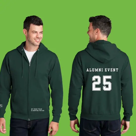 Green zip-ups · Ivdu 2025 alumni event by Croma Custom Apparel