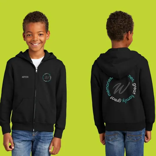 Kids Zip-up Sweaters · a family vacation by Croma Custom Apparel
